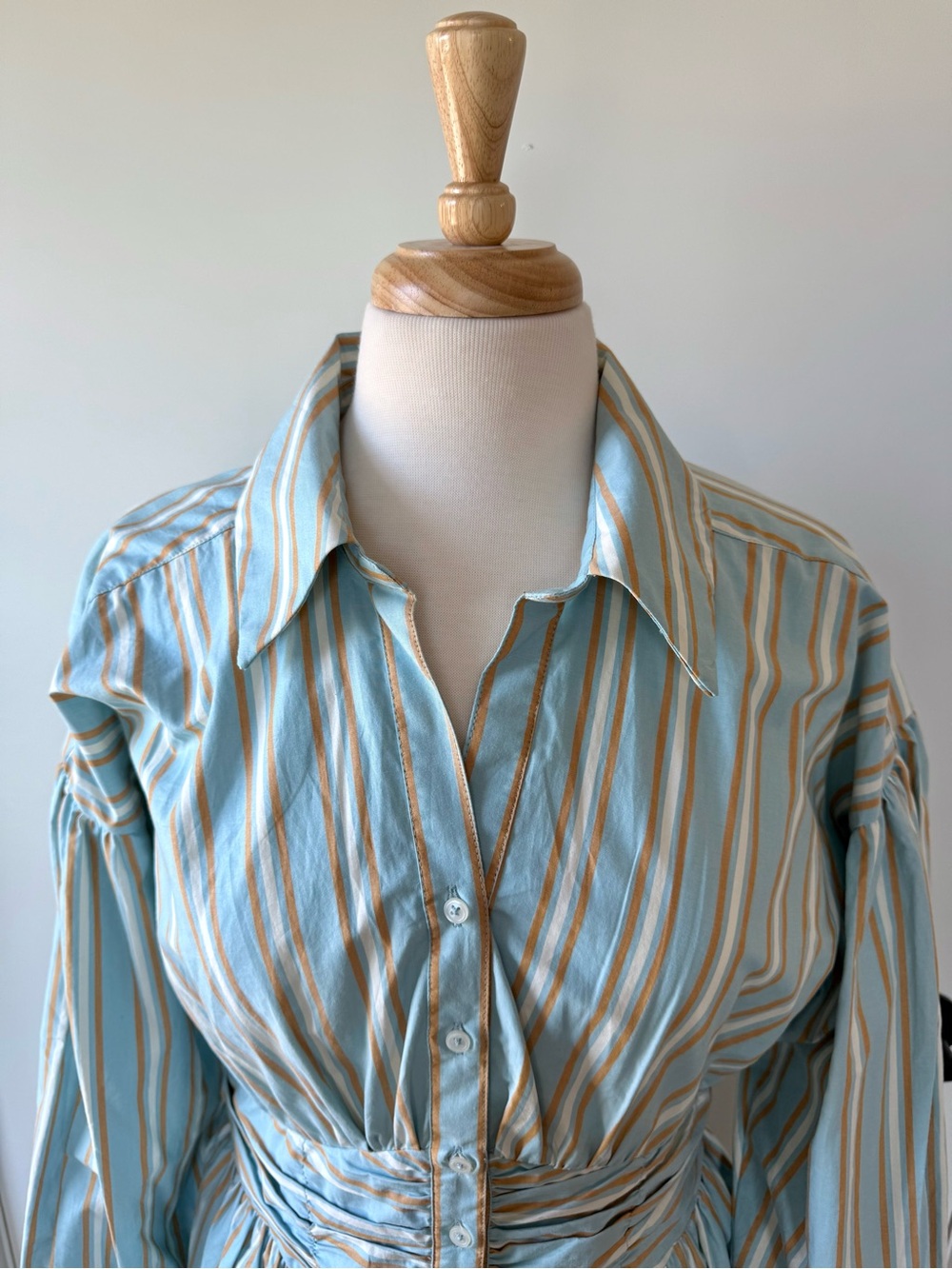 Anthropologie Striped High Low A-Line Mini Shirt Dress M NWT - Picture 2 of 16